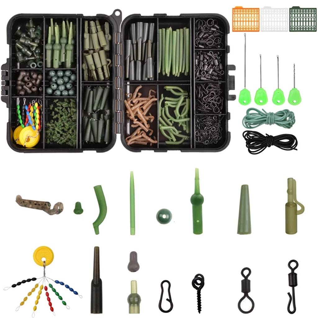 Premium Carp Fishing Accessories Kit - Matte Swivels, Anti-Tangle Sleeves & Terminal Tackle for Carp Anglers | Ideal for Lake & River Fishing