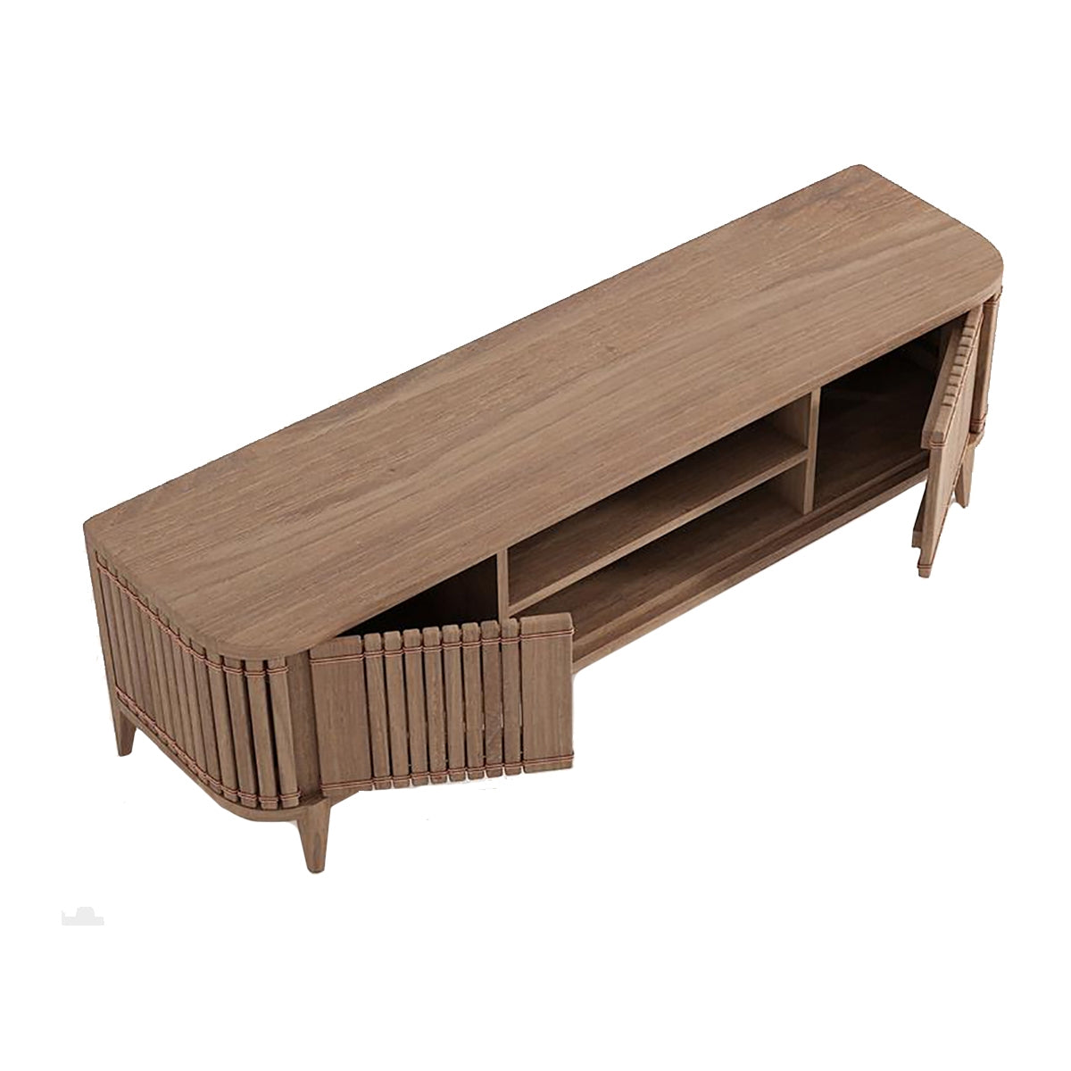 Modern Koppar TV Stand with 2 Doors & Adjustable Shelves - Perfect for Living Room Entertainment Centers & Home Theater Storage