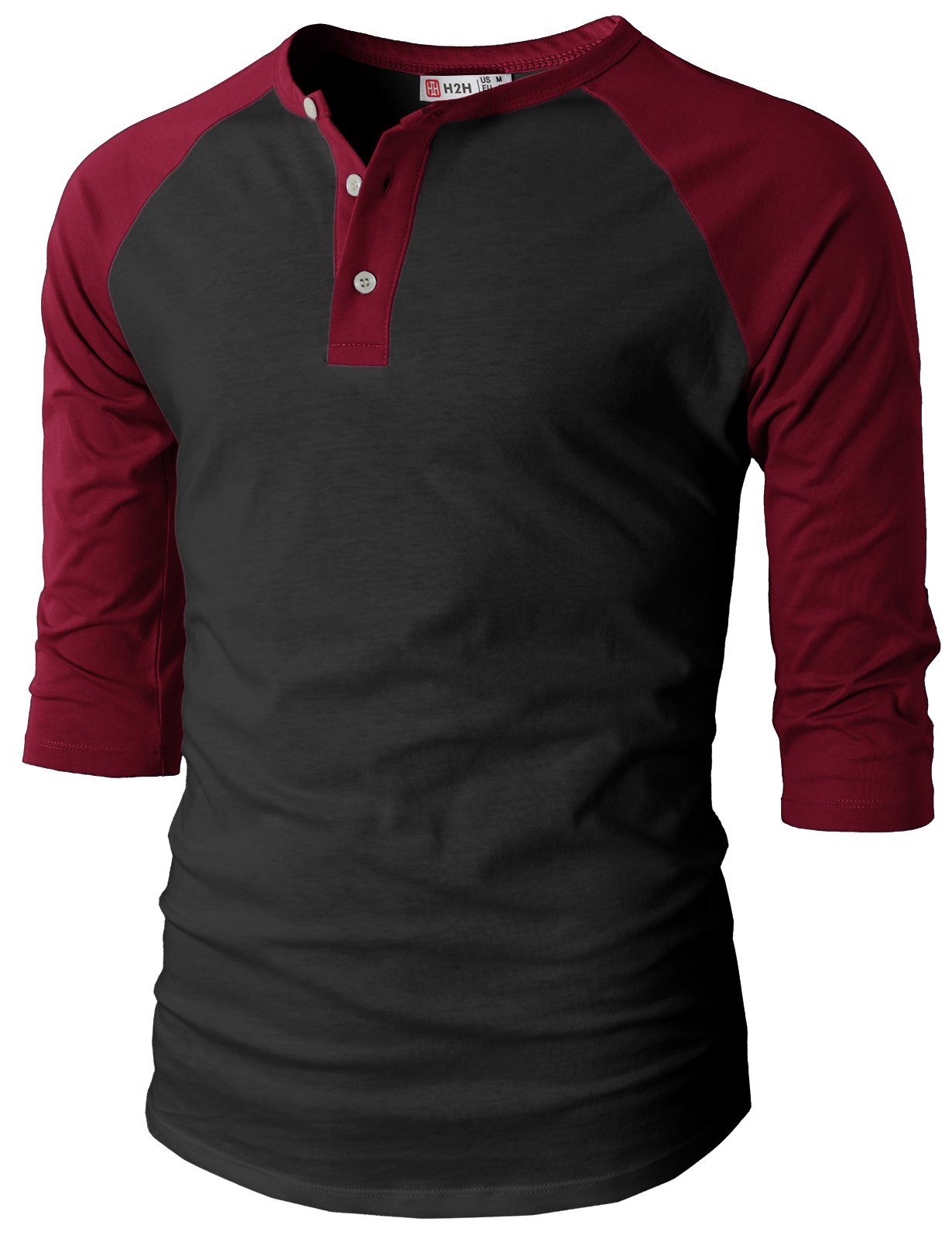 Men's Casual Slim Fit Henley T-Shirt - Raglan Long & 3/4 Sleeve Baseball Jersey Shirt for Everyday Wear, Gym & Street Style