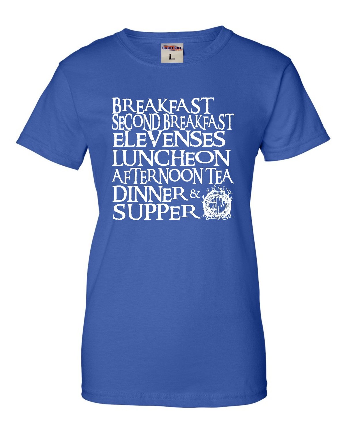 Go All Out Women's The Seven Daily Meals Graphic T-Shirt - Casual Comfort Tee for Everyday Wear, Workouts & Lounge