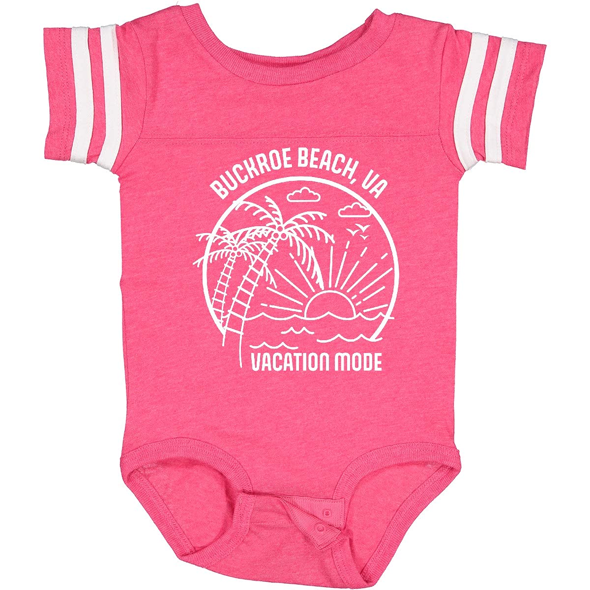 Inktastic Summer Vacation Mode Buckroe Beach Virginia Baby Bodysuit - Cute Outfit for Beach Trips, Family Photos & Casual Wear