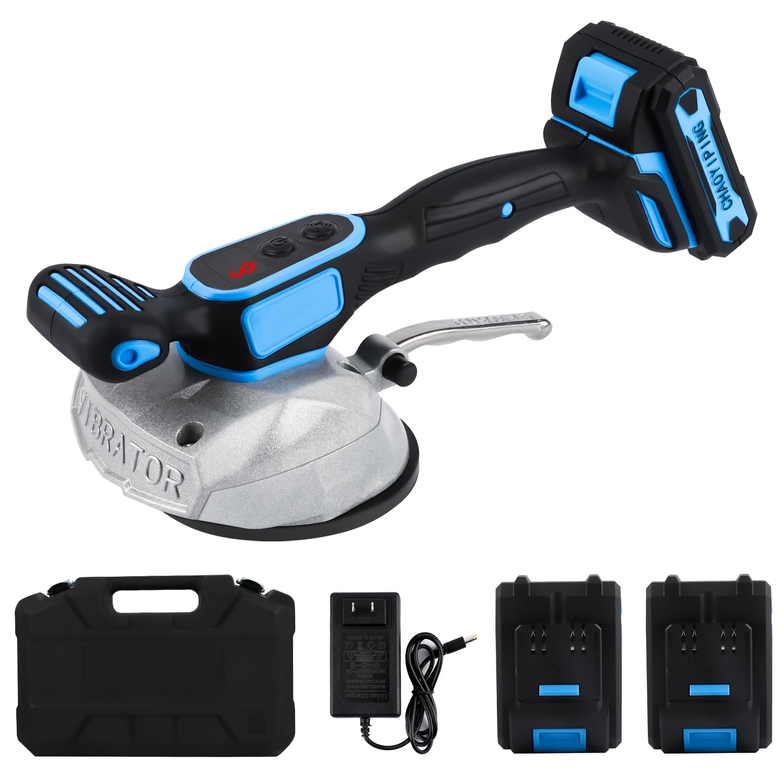 YSJWAER 21V 6-Speed Tile Vibration Machine with 12000mAh Battery & 24000r/min - Handheld Suction Cup Leveling Tool for Professional Tile Installation - Perfect for Flooring, Wall Tiling, and DIY Home Renovation Projects