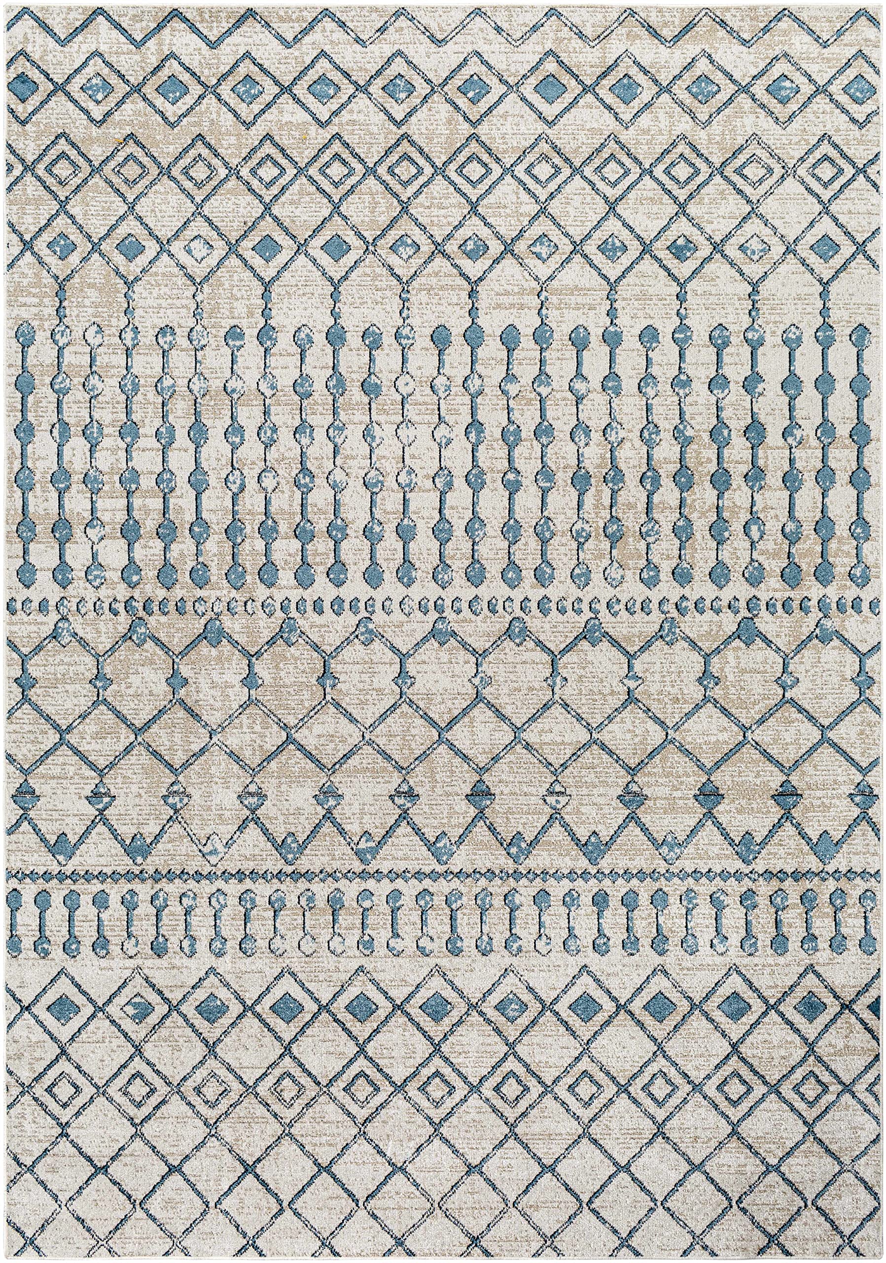 Machine Washable Hauteloom Cabognon Area Rug - Blue & Beige 9'3