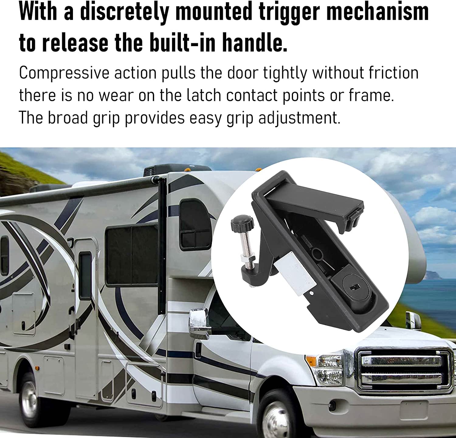 3 Pcs Black Compression Latch Trigger Lock - Adjustable Cabinet Lock with Lever for RV, Marine Boat, Toolbox & Cabinets (Compatible with Southco C2-32-25) - Secure Storage Solutions for Travel & Outdoor Adventures