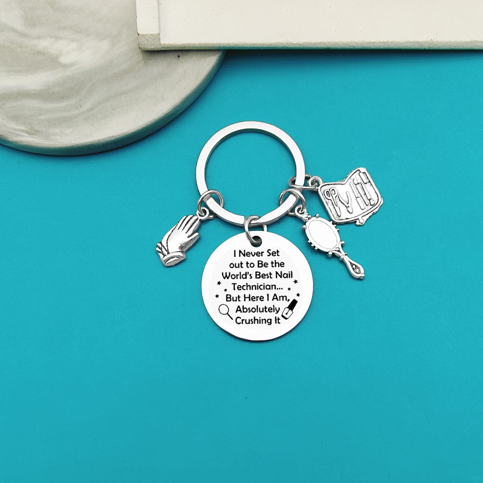 Professional Nail Technician Keychain Gift Set - Perfect for Graduation, Christmas & Birthday - Ideal for Manicurists, Beauticians & Nail Stylists - Thoughtful Present for Women in Beauty Industry - Great for Salon Appreciation, Spa Gifts & Cosmetology Students