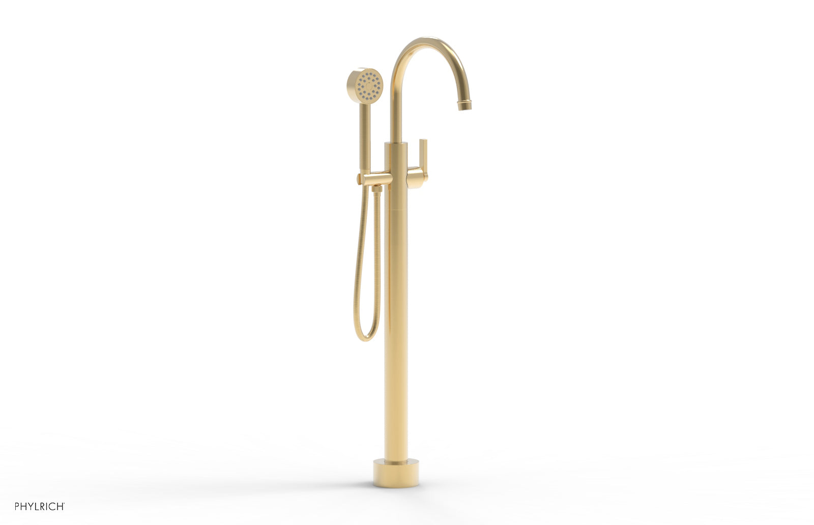 HEX MODERN Tall Floor Mount Tub Filler with Lever Handle & Hand Shower - Model 501 47 01 - Perfect for Luxury Bathroom Renovations and Spa-Like Showers