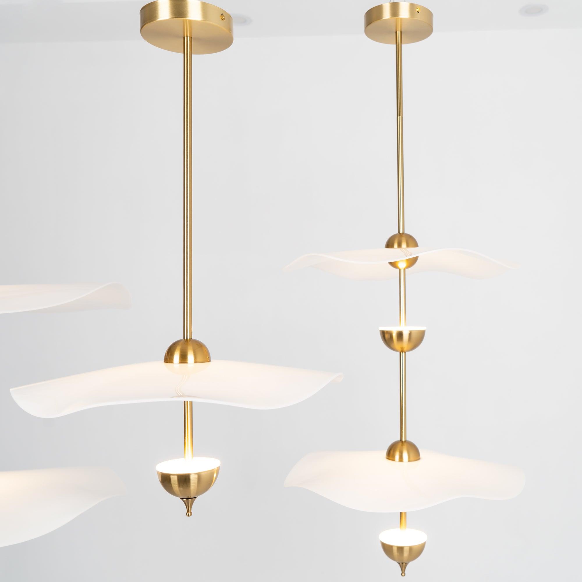 Envolee Double Biscuit Pendant Light - Modern Glass Ceiling Lamp for Kitchen Island, Dining Room & Bedroom Lighting