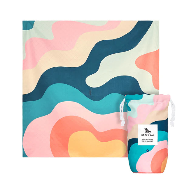 Dock and Bay XL Waterproof Picnic Blanket - Sandproof, Lightweight & Foldable - Perfect for Beach, Park, Camping & Outdoor Adventures