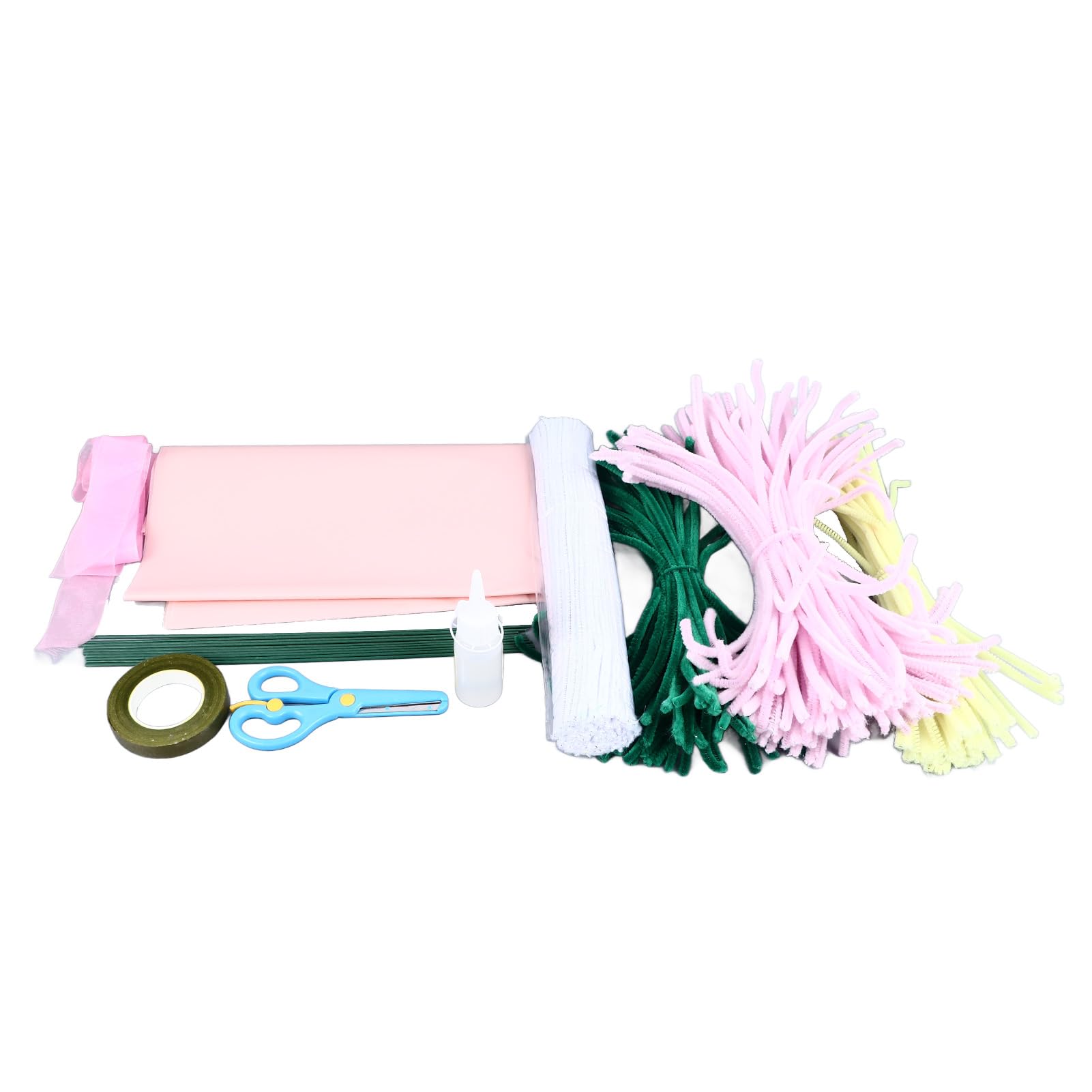 DIY Chenille Stems Bouquet Kit - 200 Pcs Pipe Cleaners Craft Supplies for Floral Arrangement, Wedding Decorations, Holiday Gifts & Kids Art Projects - Creative Handmade Simulation Lily Flowers Craft Set