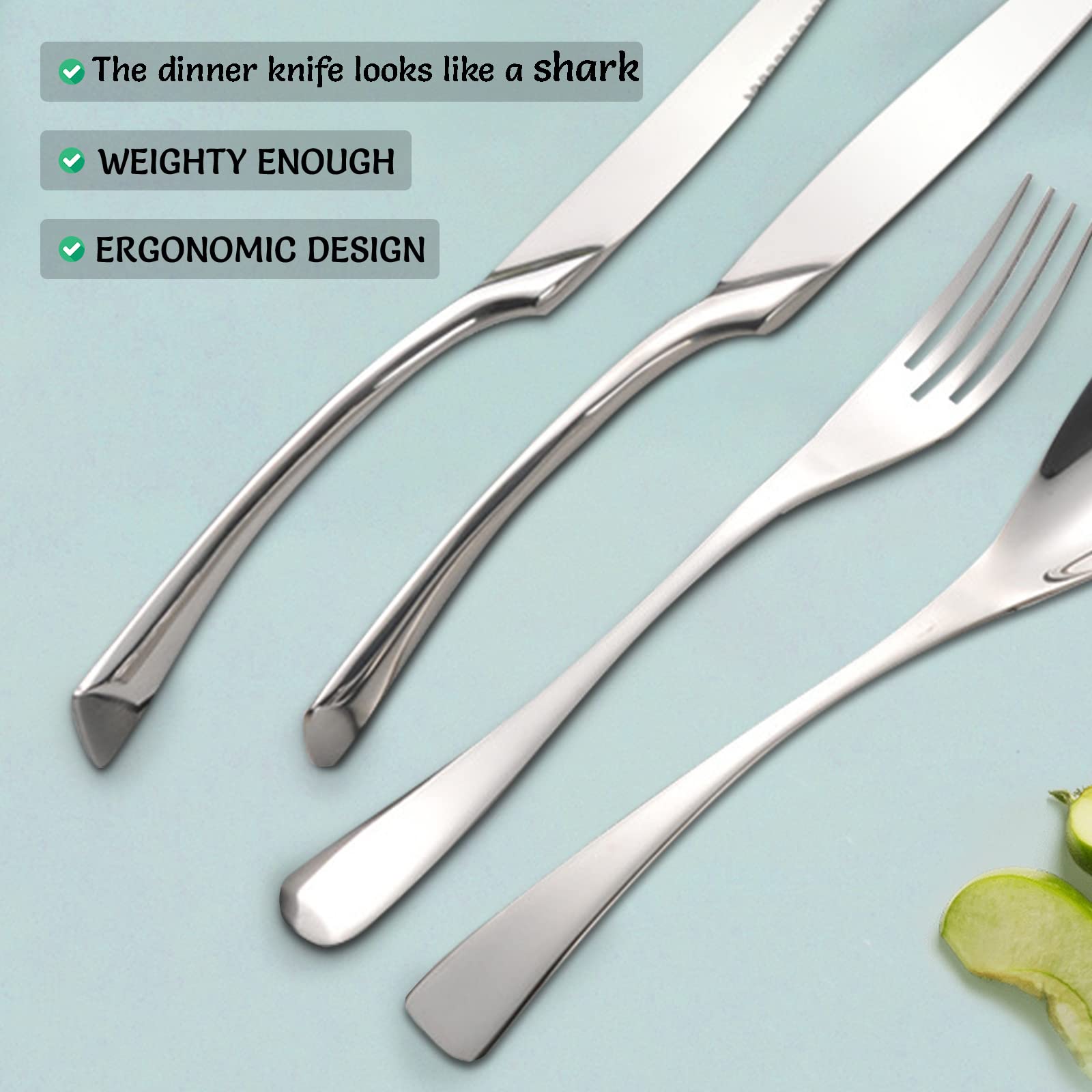 72-Piece Stainless Steel Flatware Set - 18/10 Dishwasher Safe Silverware for 12 People - Ergonomic Design Cutlery Set for Dining, Parties, and Everyday Use (72pcs)
