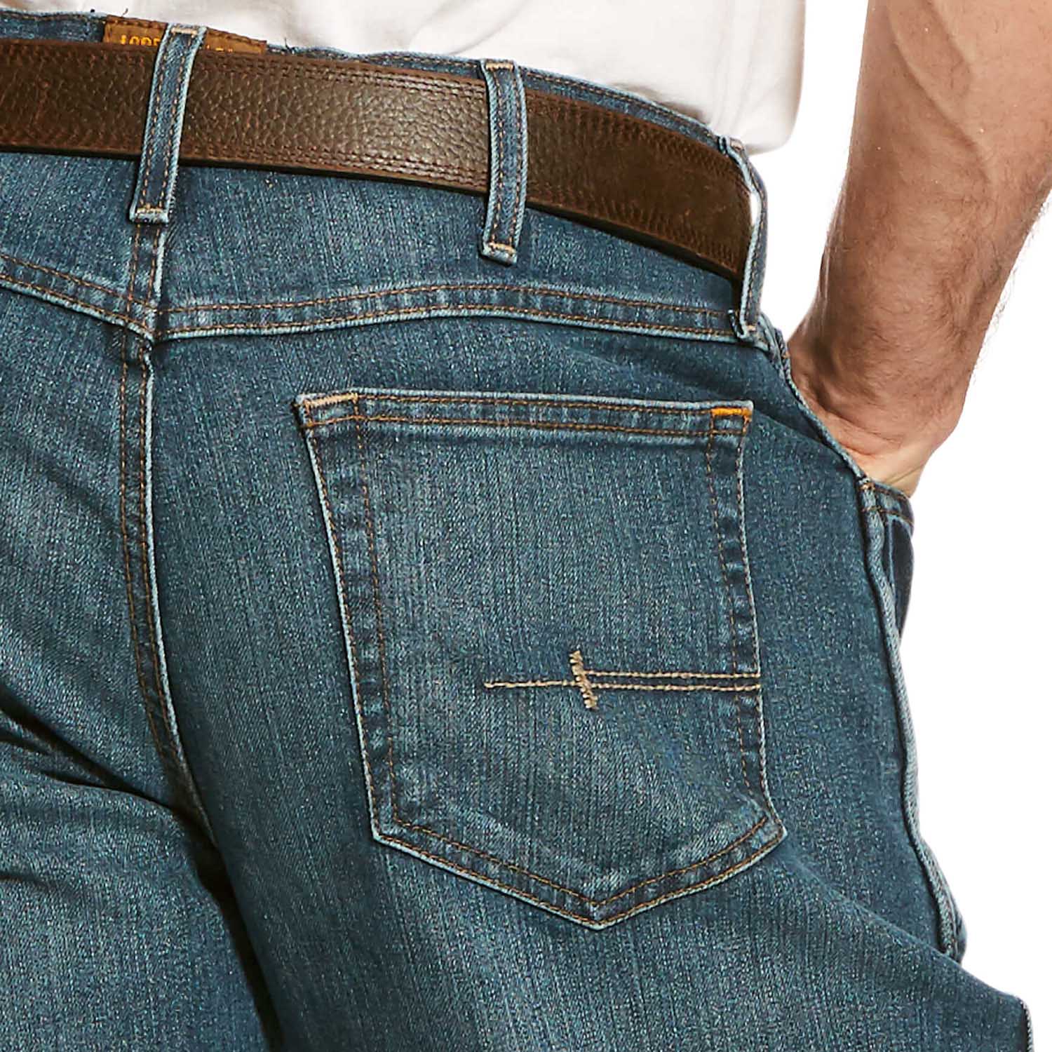 Ariat Men's Rebar M4 Relaxed Fit DuraStretch Boot Cut Jeans - Comfortable Work & Casual Denim Pants for Cowboy, Ranch & Everyday Wear