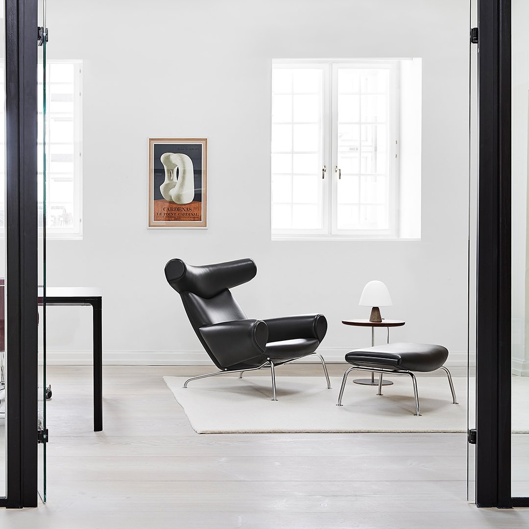 Erik Jørgensen Wegner Ox Ottoman for Ox & Queen Chairs - Premium Footrest for Living Room & Lounge Comfort