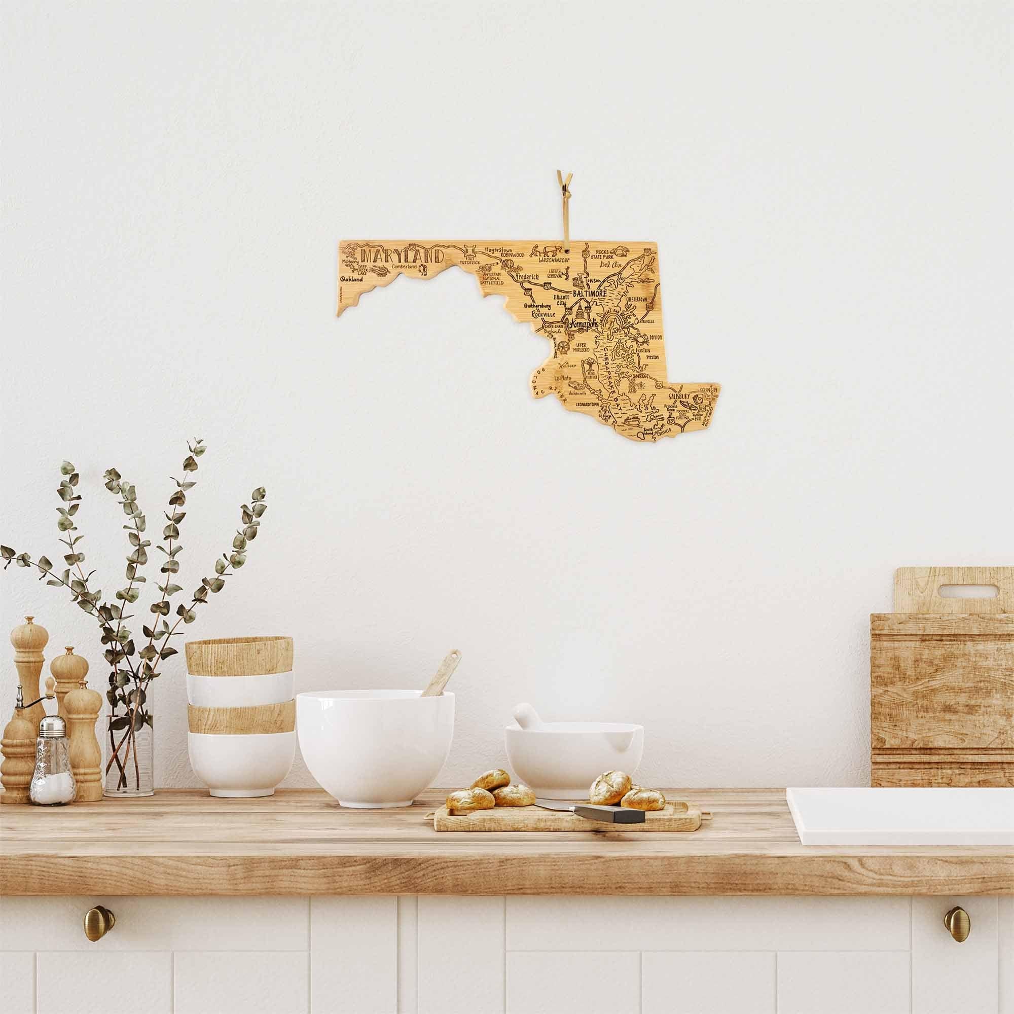 Premium Maryland-Themed Wooden Cutting Board - 18
