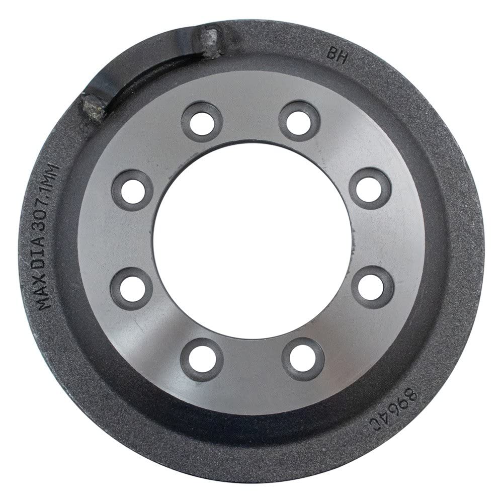 TRQ Rear Brake Drum Pair Set Compatible with 1987-1991 Ford E250/E350 Van & 1985-1997 Ford F250/F350 Truck - Heavy Duty Replacement for Smooth Braking Performance in Commercial & Fleet Vehicles