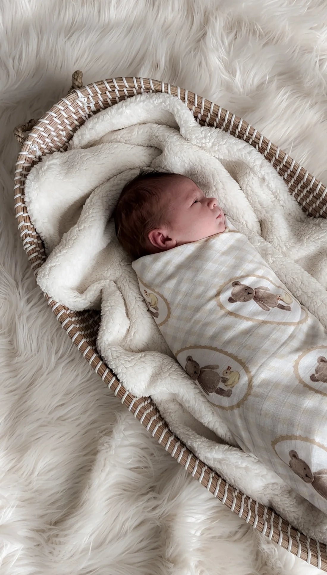 Organic Muslin Swaddle Blanket for Babies - Soft & Breathable Cotton Wrap - Pop Ya Tot Design with Ted and Duck - Perfect for Newborn Swaddling, Nursing Cover & Stroller Blanket