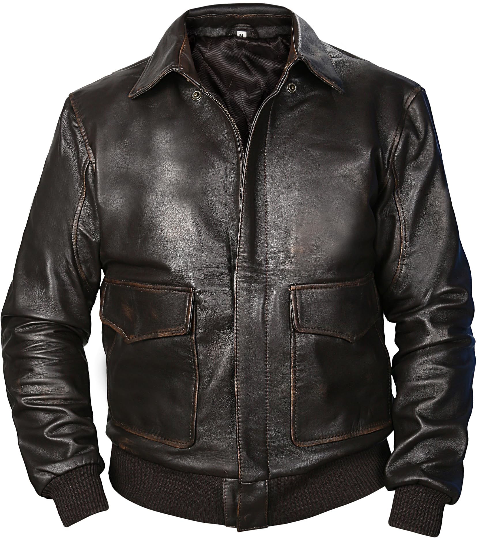 **Indiana Jones Jacket - Genuine Brown Leather A2 Bomber Jacket - WW2 Pilot Aviator Coat with Sheepskin Lining - Perfect for Cosplay, Halloween & Vintage Fashion**