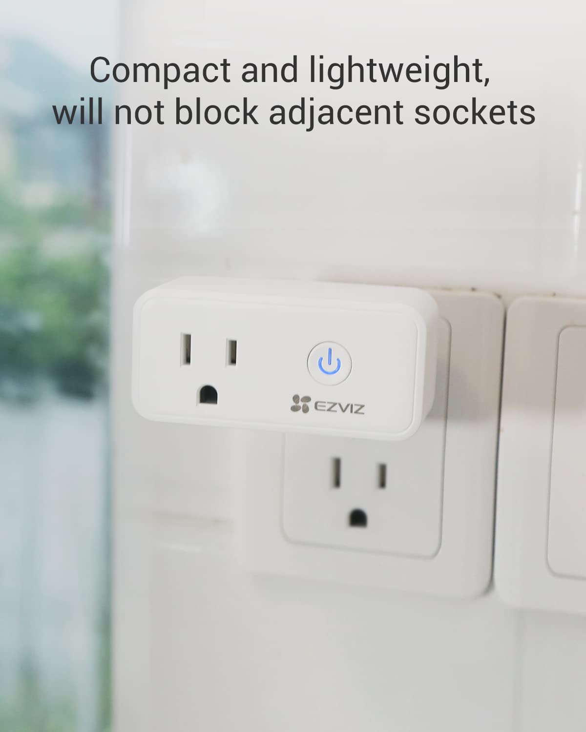 EZVIZ Smart Plug WiFi Outlet - Works with Alexa, Google Home & Echo - Remote Control Smart Home Device (White, 1 Pack) | Perfect for Lamps, Fans & Small Appliances