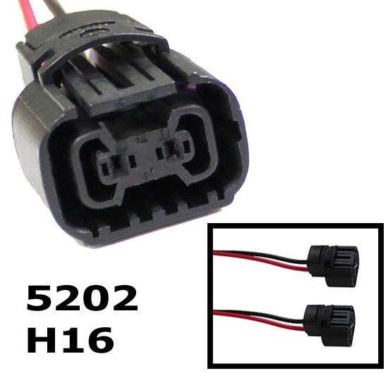 5202 H16 2504 PS24W Female Connector Bulbs - Fog Light Wiring Pigtail Harness Replacement for Car Headlights & Off-Road Vehicles (Perfect for DIY Auto Repair & Lighting Upgrades)