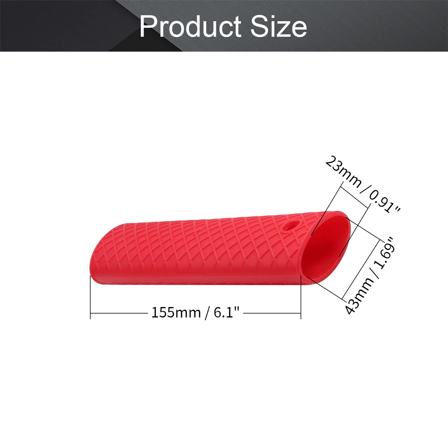 Heat Resistant Silicone Pot Handle Sleeve - 6.1 Inch Non-Slip Hot Handle Holder for Cast Iron, Woks, Frying Pans & Skillets (Red, 4-Pack) - Perfect for Cooking, Grilling & Oven Use