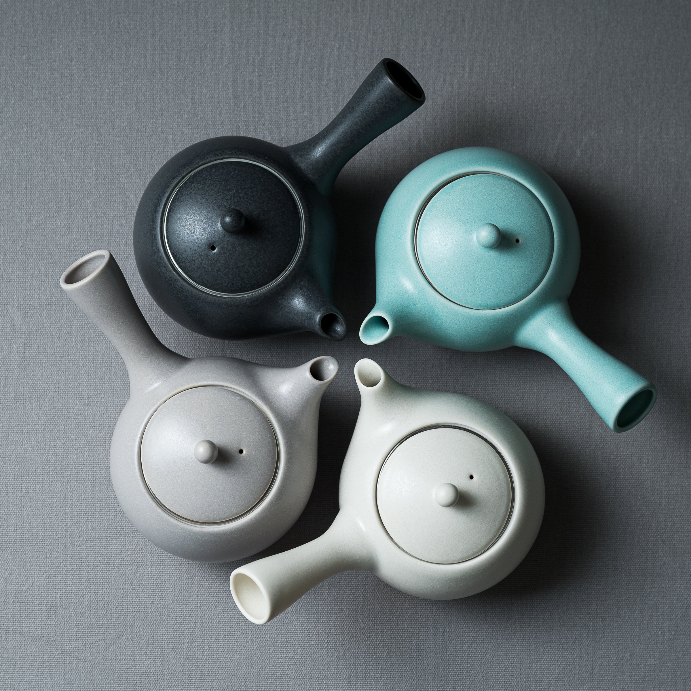 Yui Kyusu Japanese Teapot 330ml - Side Handle, 4 Colors - Perfect for Green Tea, Matcha & Herbal Brewing at Home or Office