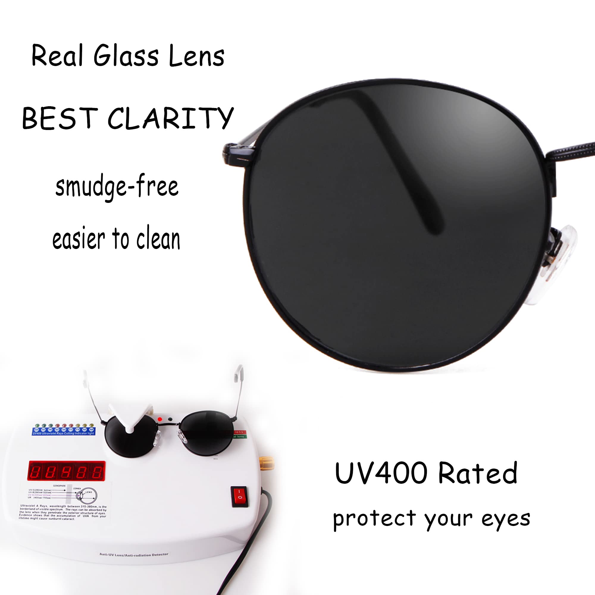 Women's & Men's Round Polarized Sunglasses - UV Protection, Anti-Glare Circle Sunglasses for Driving, Beach & Outdoor Activities
