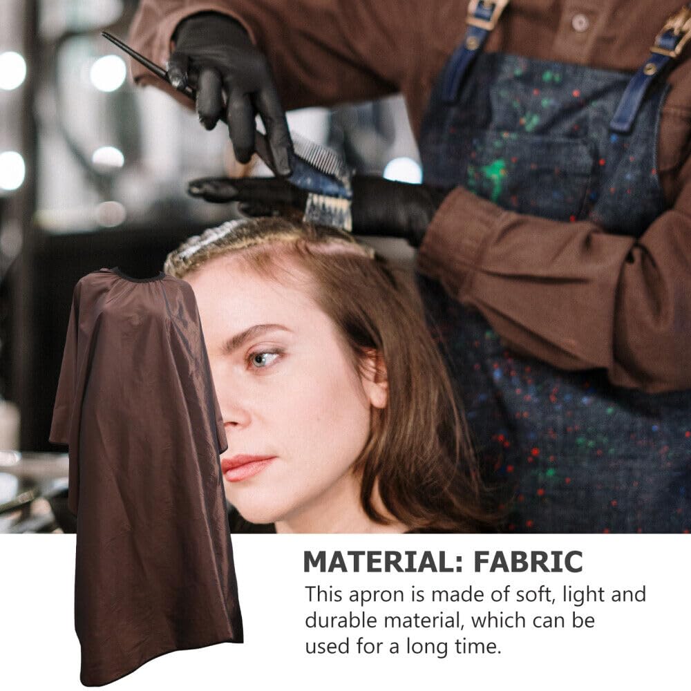 OSEN Waterproof Nylon Barber Hair Cutting Apron - Salon & Parlour Professional Hairdressing Smock (1 Piece, Brown) - Ideal for Hair Stylists, Barbershops & Home Haircuts