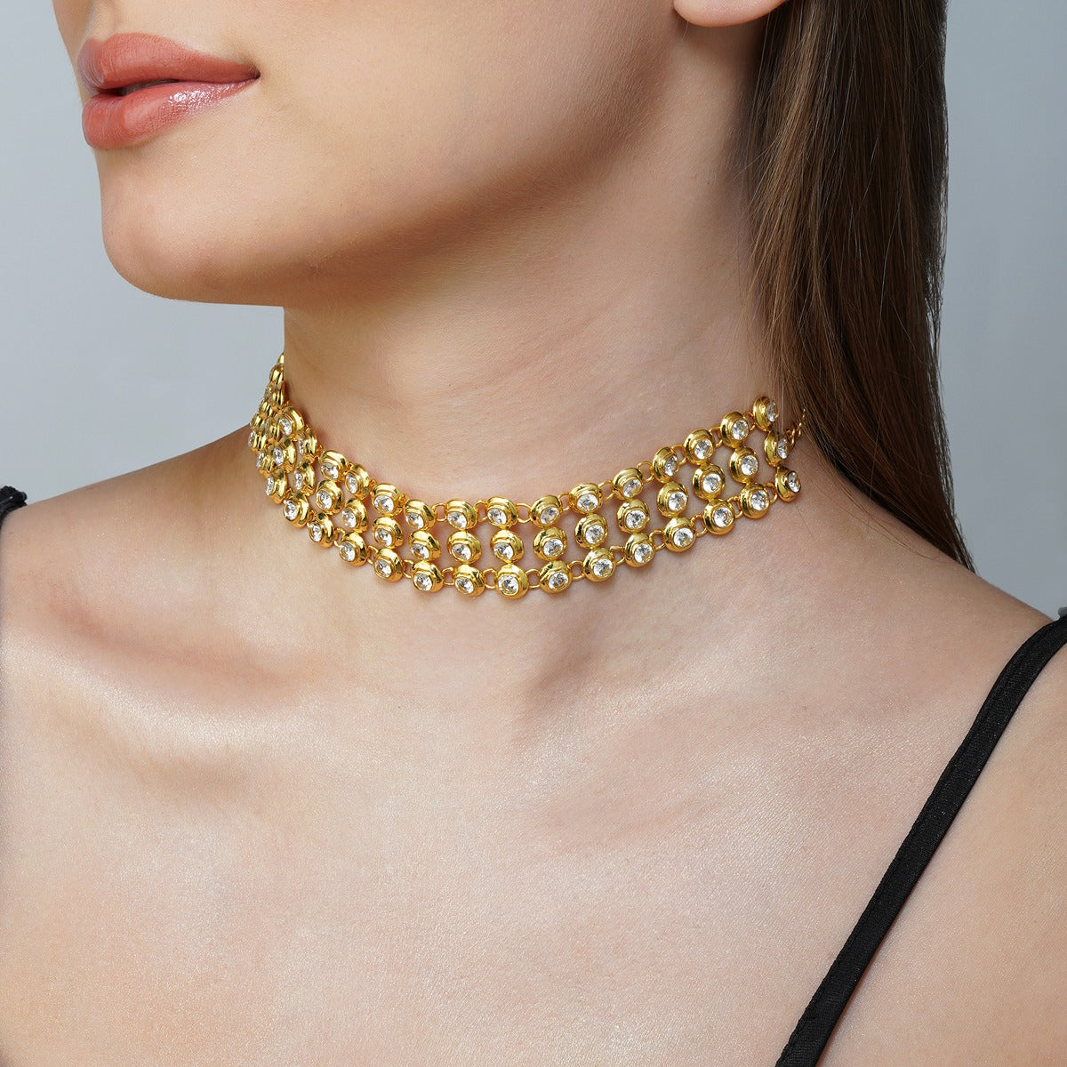 Elegant Star Trail Crystal Choker Necklace for Women - Sparkling Rhinestone Collar Jewelry for Party, Wedding & Evening Wear