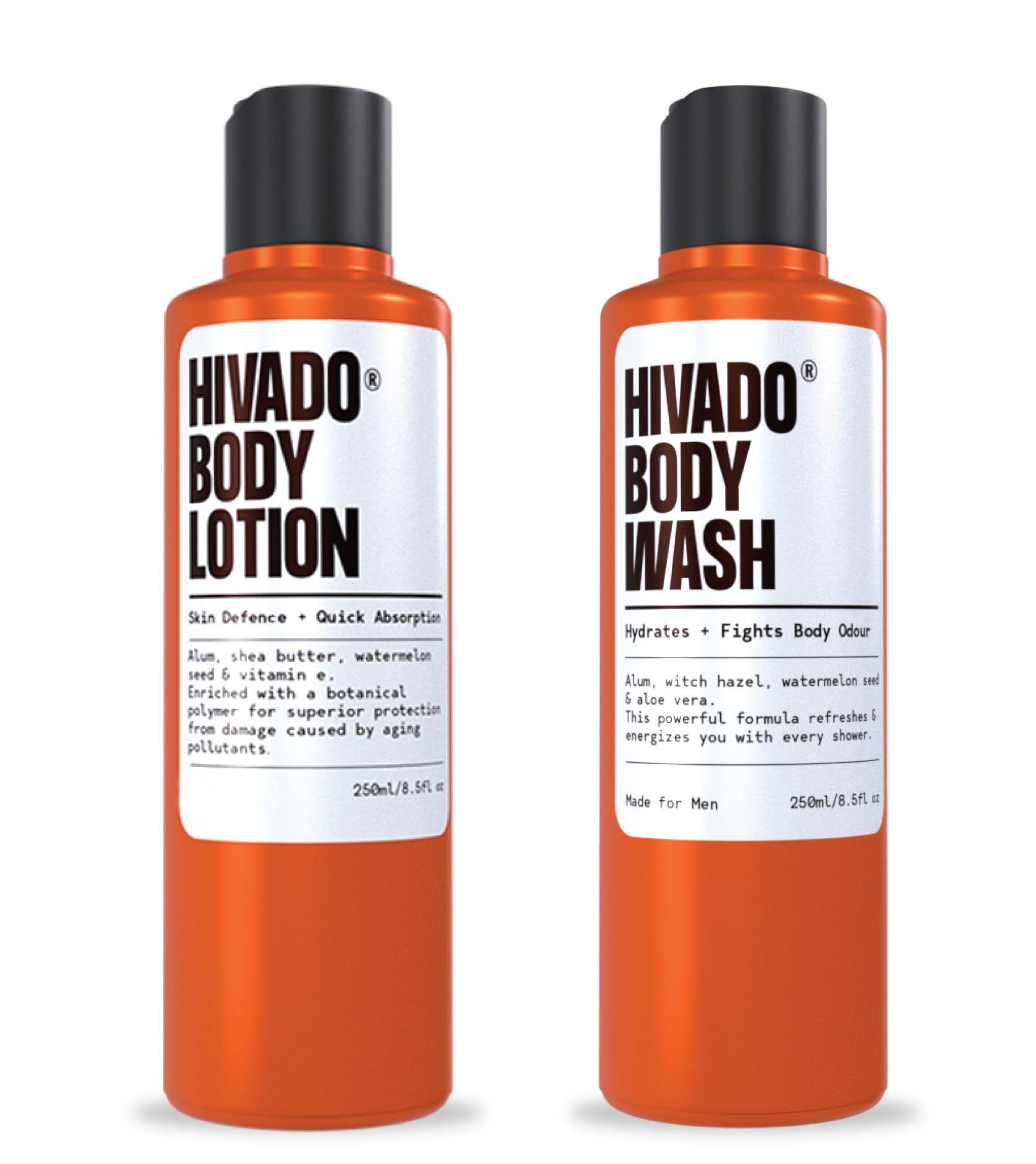 Hivado Men's Body Wash & Lotion Set - Hydrating & Refreshing Combo for Daily Skincare - Perfect for Shower, Gym & Travel