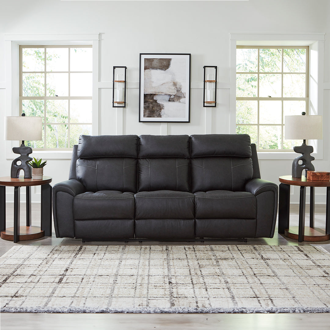 Montacute Reclining Sofa - 3-Seater Leather Recliner Couch with Cup Holders & USB Ports | Perfect for Living Room, Home Theater & Family Relaxation