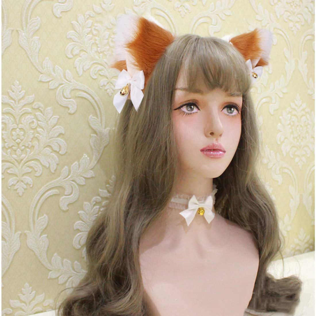 Fxaelian Animal Fox Cat Dog Ears Headband - Cute Furry Cosplay Costume Accessories for Halloween, Parties, Anime Conventions & TikTok Videos