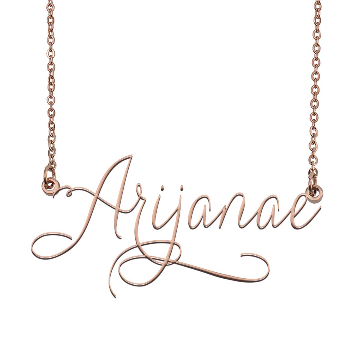 Personalized Rose Gold Name Necklace - Custom Name Plate Necklace for Women - Elegant Name Tag Jewelry Gift for Mom, Wife, Daughter - Perfect for Birthdays, Anniversaries & Special Occasions