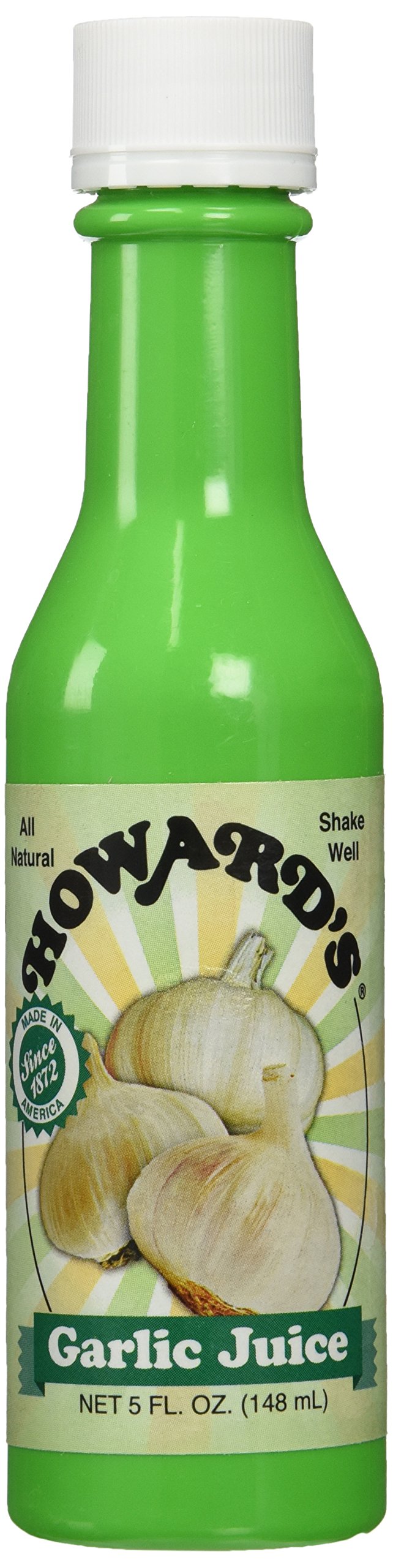 Howard's Pure Garlic Juice - 5 oz Bottle (Pack of 1) - Fresh Flavor for Cooking, Salad Dressings & Health Drinks