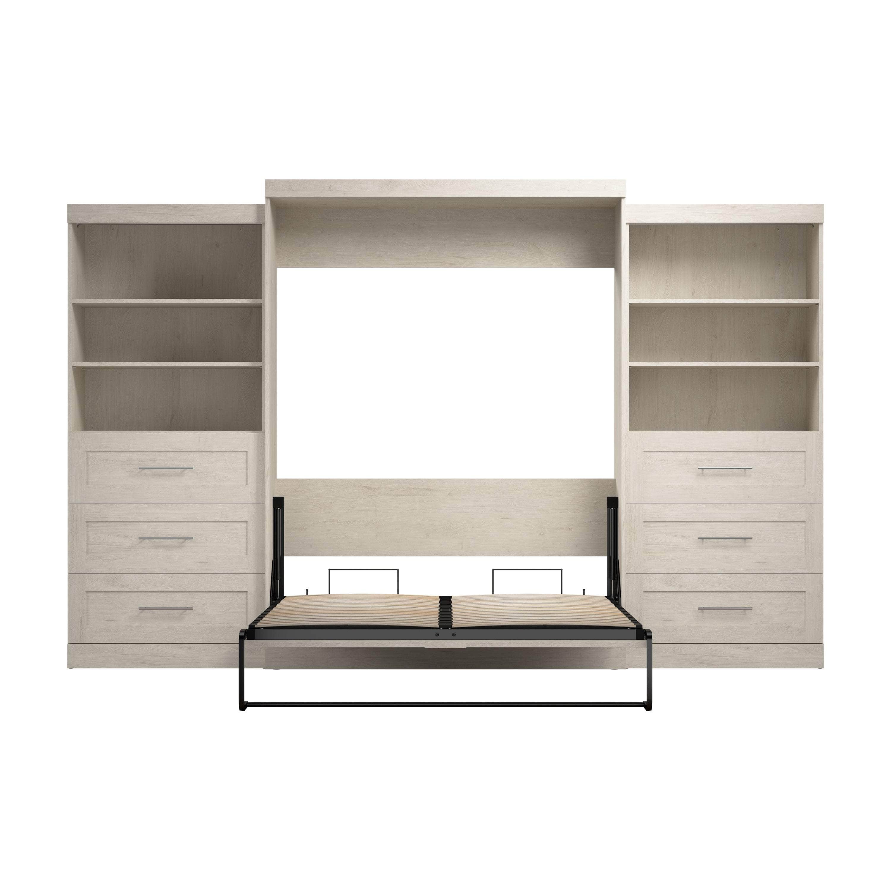 Pur Queen Murphy Wall Bed with 2 Storage Drawers - Space Saving Fold Down Bed (136 Inch) in 6 Colors | Perfect for Small Apartments, Guest Rooms & Home Offices