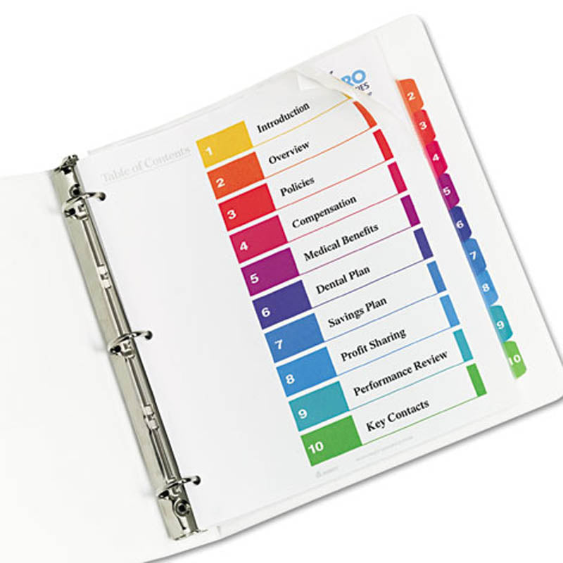 Extra Wide Ready Index Dividers with Multicolor Tabs - 10 Tab Letter Size (Set of 10) - Perfect for Office Filing, School Binders & Document Organization