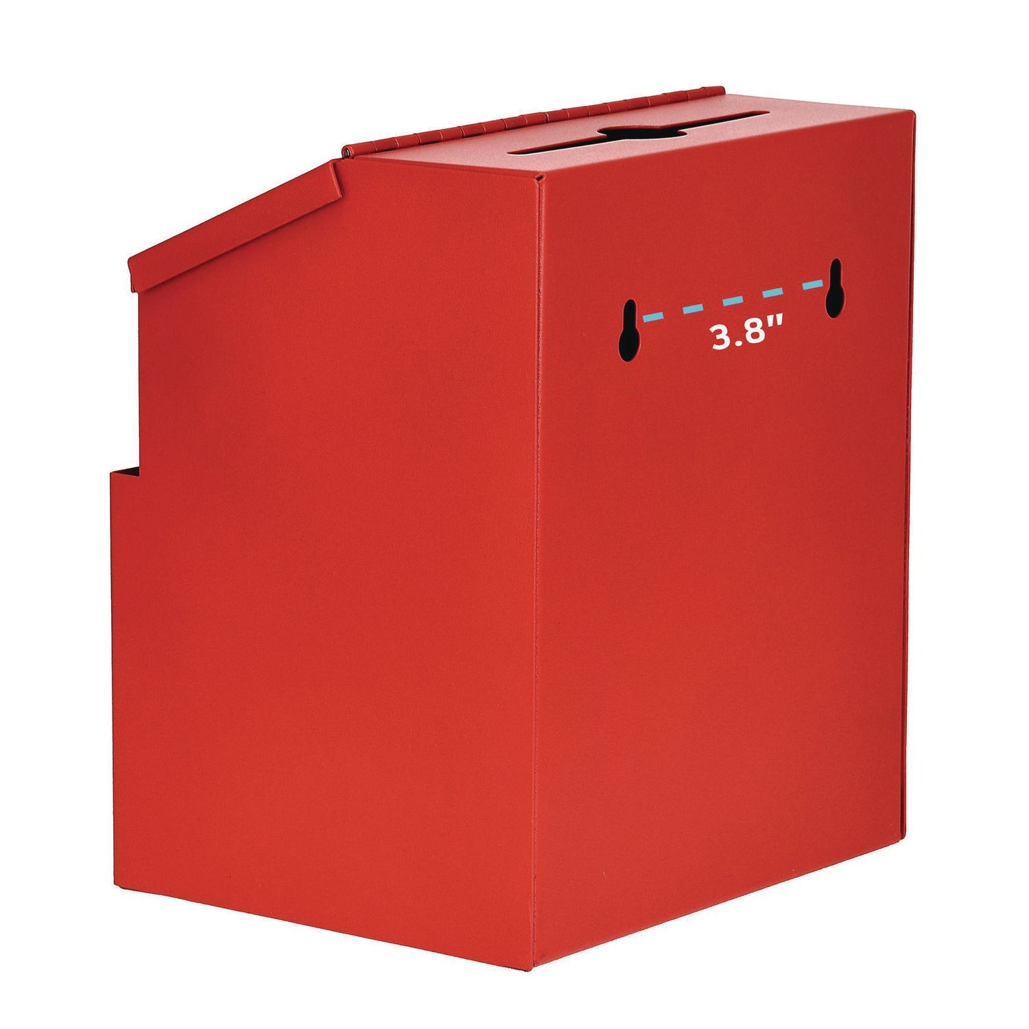 AdirOffice Wall Mountable Steel Secure Drop Box with Key - 7 x 6 x 8.5 Inches, Stainless Steel 304, Red - Ideal for Offices, Schools, and Public Spaces for Secure Document and Key Storage