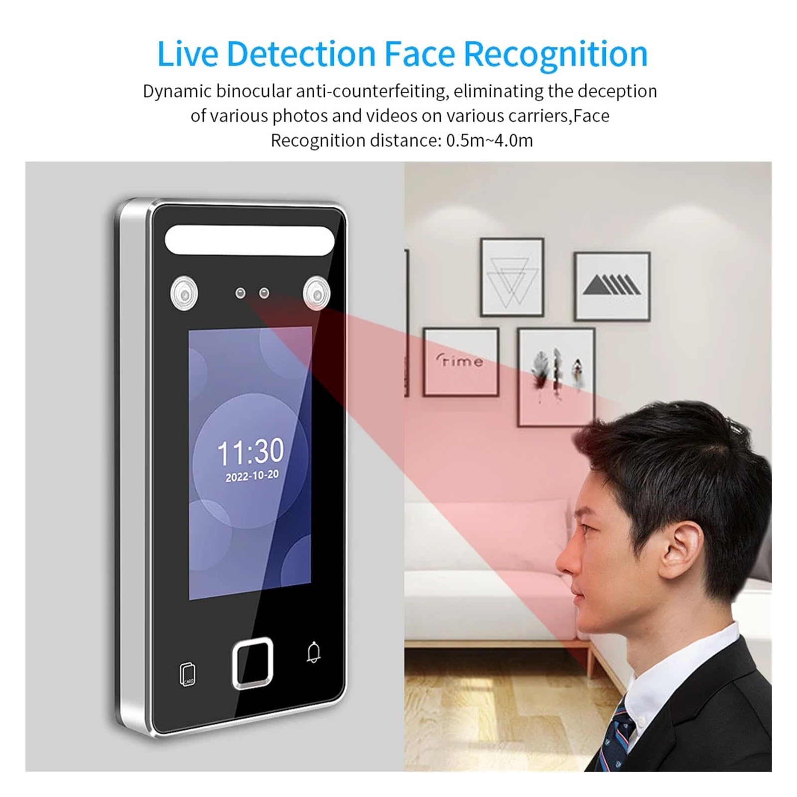 Biometric Access Control System - Metal IP Face Recognition & Fingerprint Keypad for Secure Gate Entry | TCP/IP & Card Reader | Ideal for Office, Warehouse & Time Attendance Management