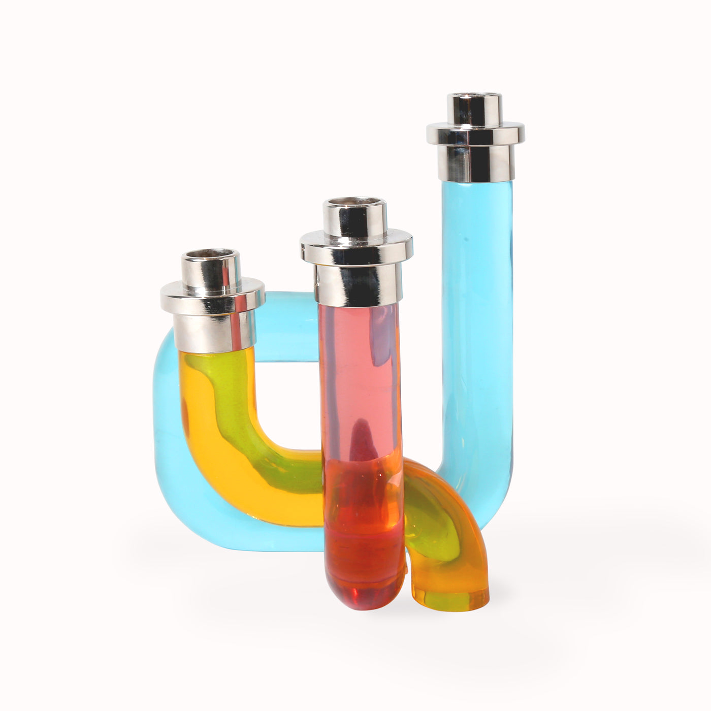 Modern Pompidou Acrylic Candle Holder - Clear Elegant Home Decor for Dining Table, Wedding Centerpiece & Romantic Ambiance Lighting
