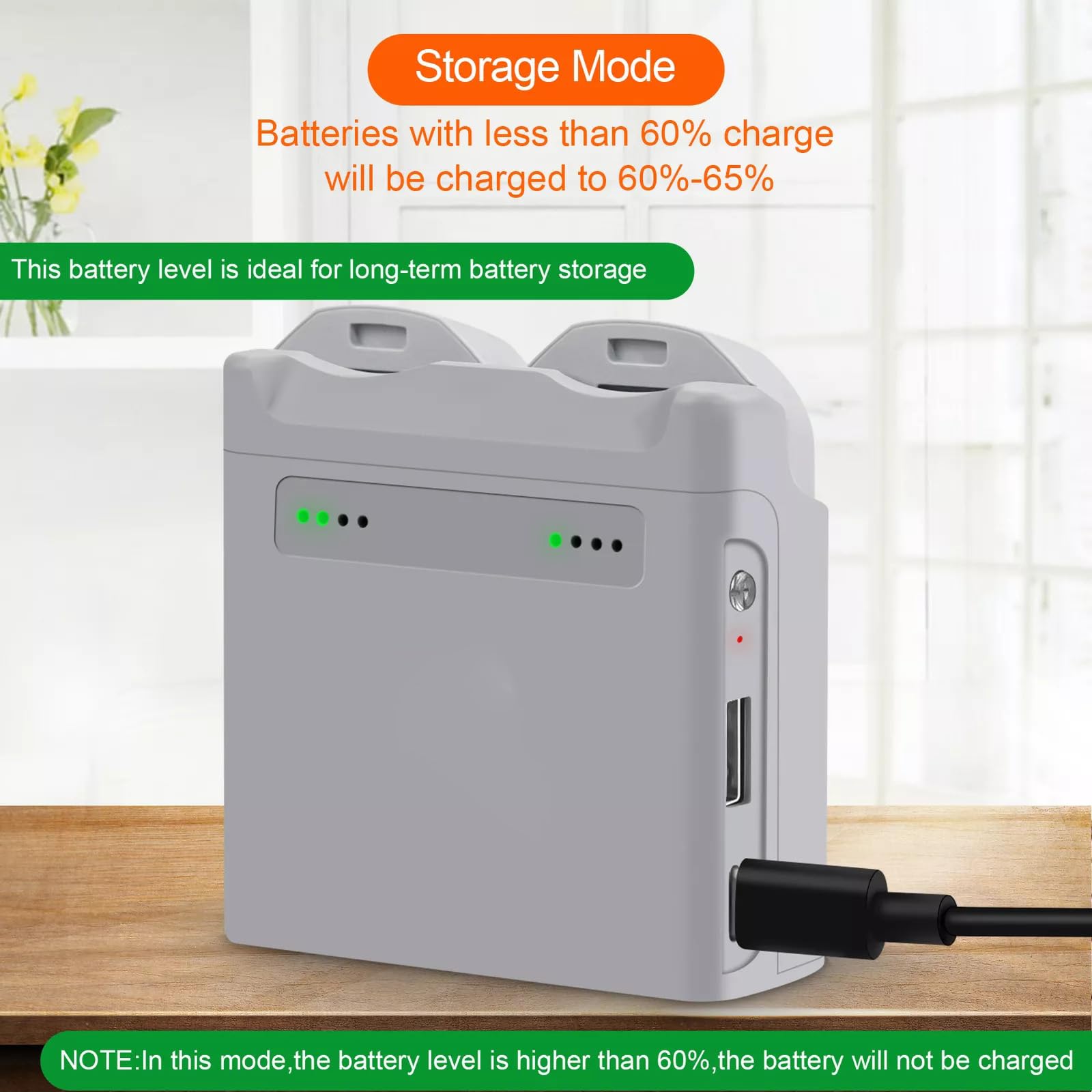 DJI NEO Drone Battery Charger - Fast Dual-Port Charging Station for DJI NEO Series | Perfect for Travel & Outdoor Aerial Photography