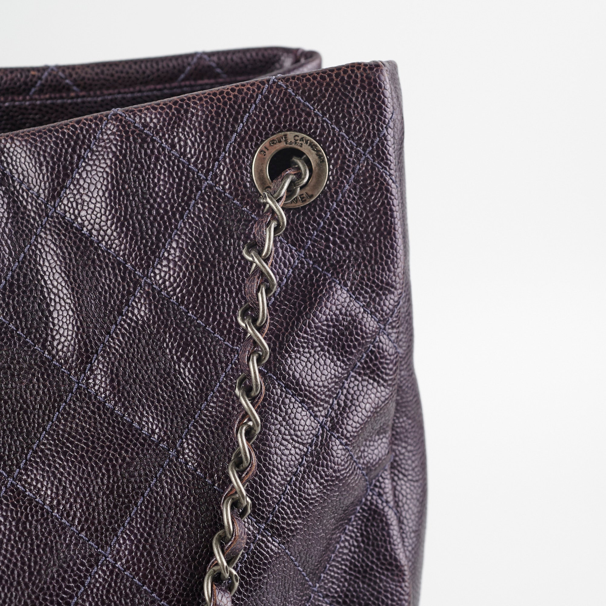 Chanel Dark Purple Caviar Leather Shoulder Bag for Women | Luxury Designer Handbag for Evening Parties, Weddings & Special Occasions