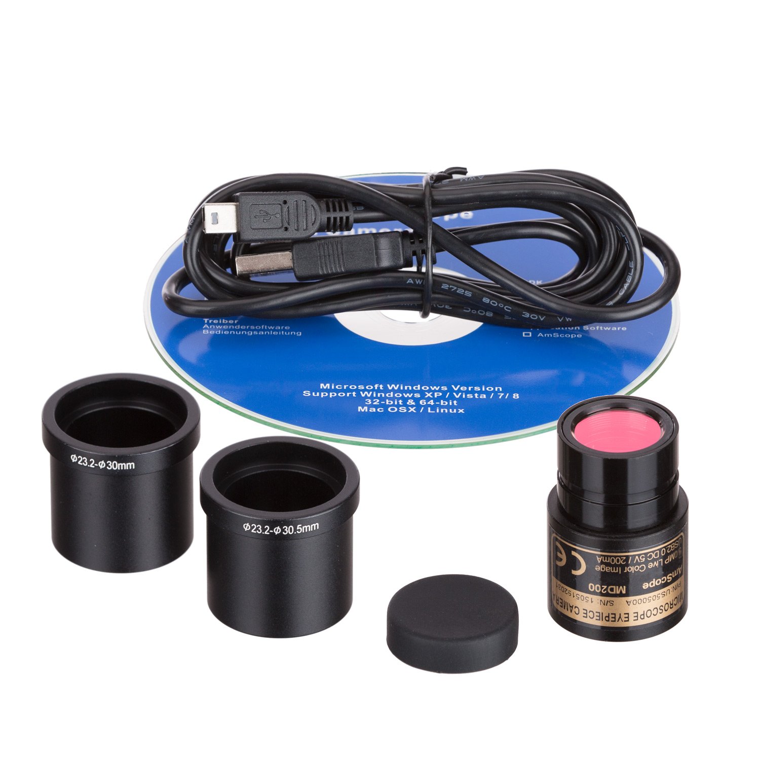 2.0 MP USB Digital Microscope Camera for PC & Mac - Still & Live Video Imaging with Calibration Kit - Perfect for Electronics Repair, Coin Collecting, and Science Education