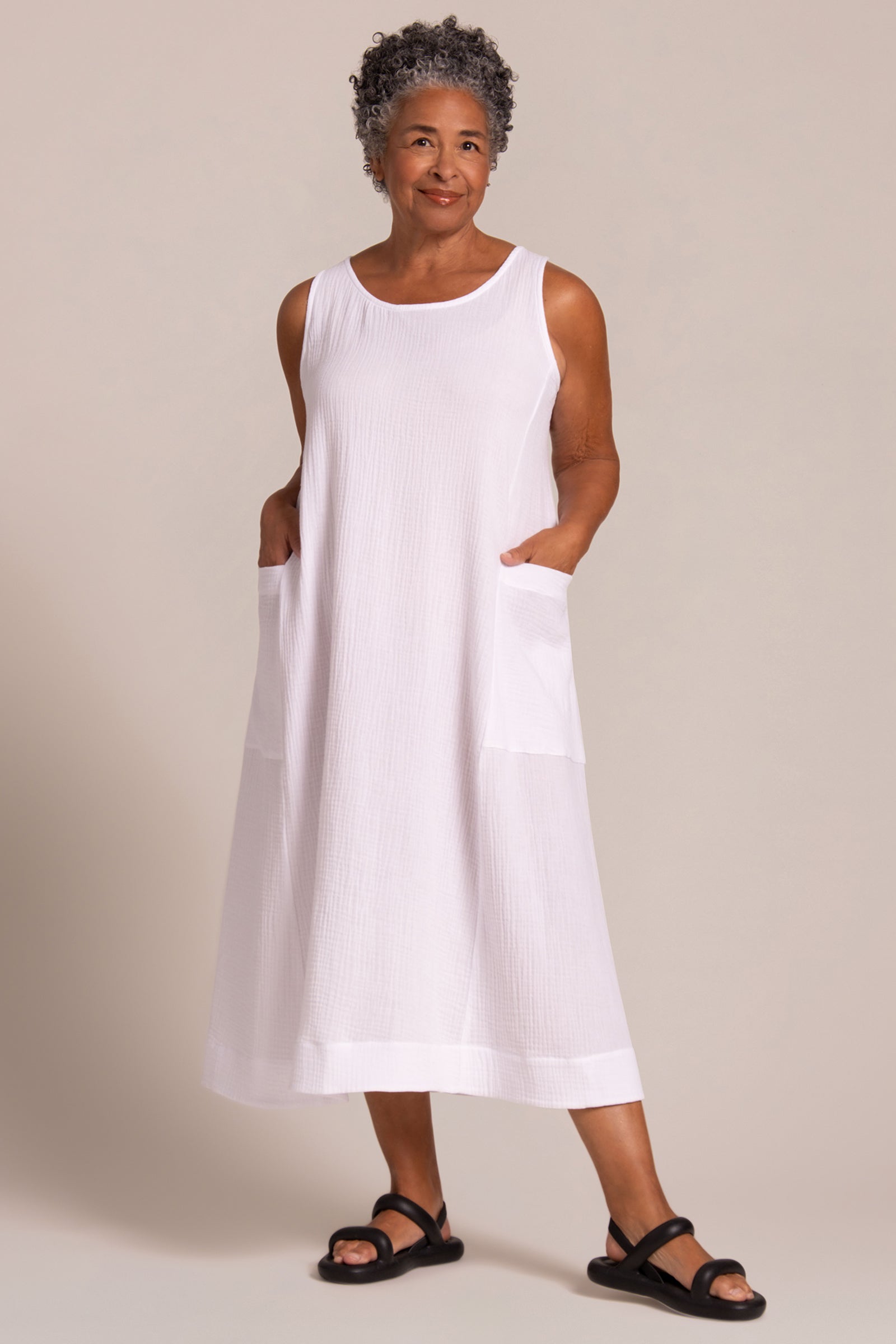 Breeze EZ Flare Dress for Women - Elegant White Summer Midi Dress with Flowy Skirt | Perfect for Beach Vacations, Date Nights & Casual Outings