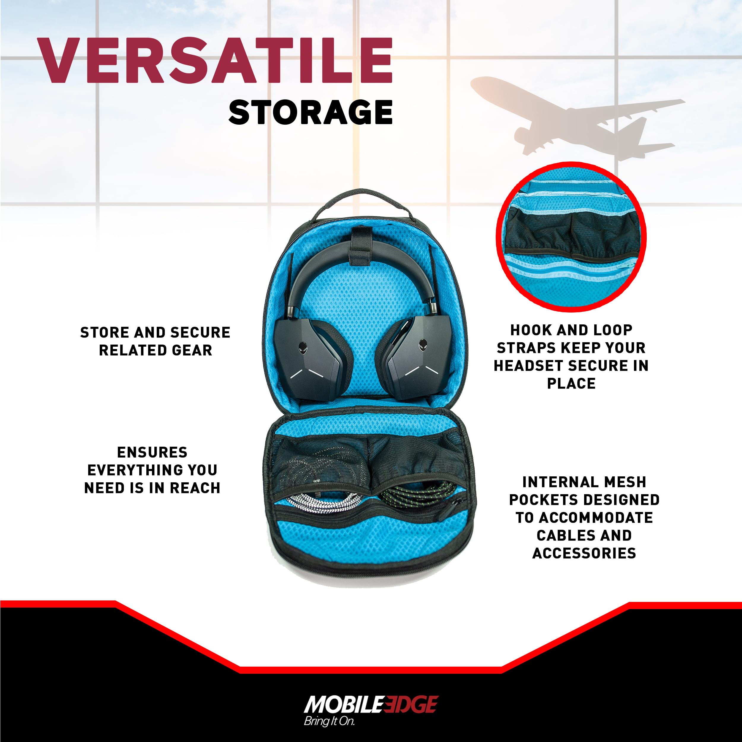 Premium Gaming Headphone Travel Case - Compatible with Alienware AW988, AW510H & AW310H Headsets - Durable Black Carrying Pouch for Gaming Gear Protection - Perfect for Travel, LAN Parties & Esports Events