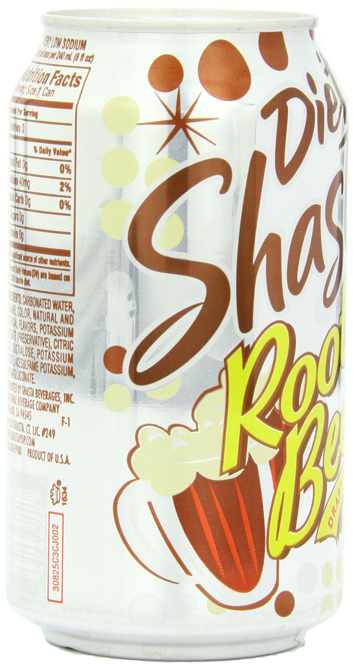 Shasta Diet Root Beer Soda - 12 Fl Oz Cans (Pack of 24) | Low Calorie Soft Drink | Perfect for Parties, BBQs & Family Gatherings