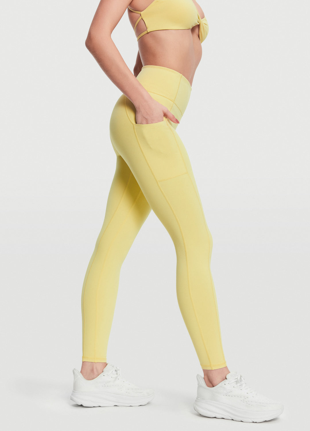 High Waist Side Pocket Leggings for Women - Yoga, Running & Workout - Comfortable Stretchy Athletic Tights with Phone Pockets