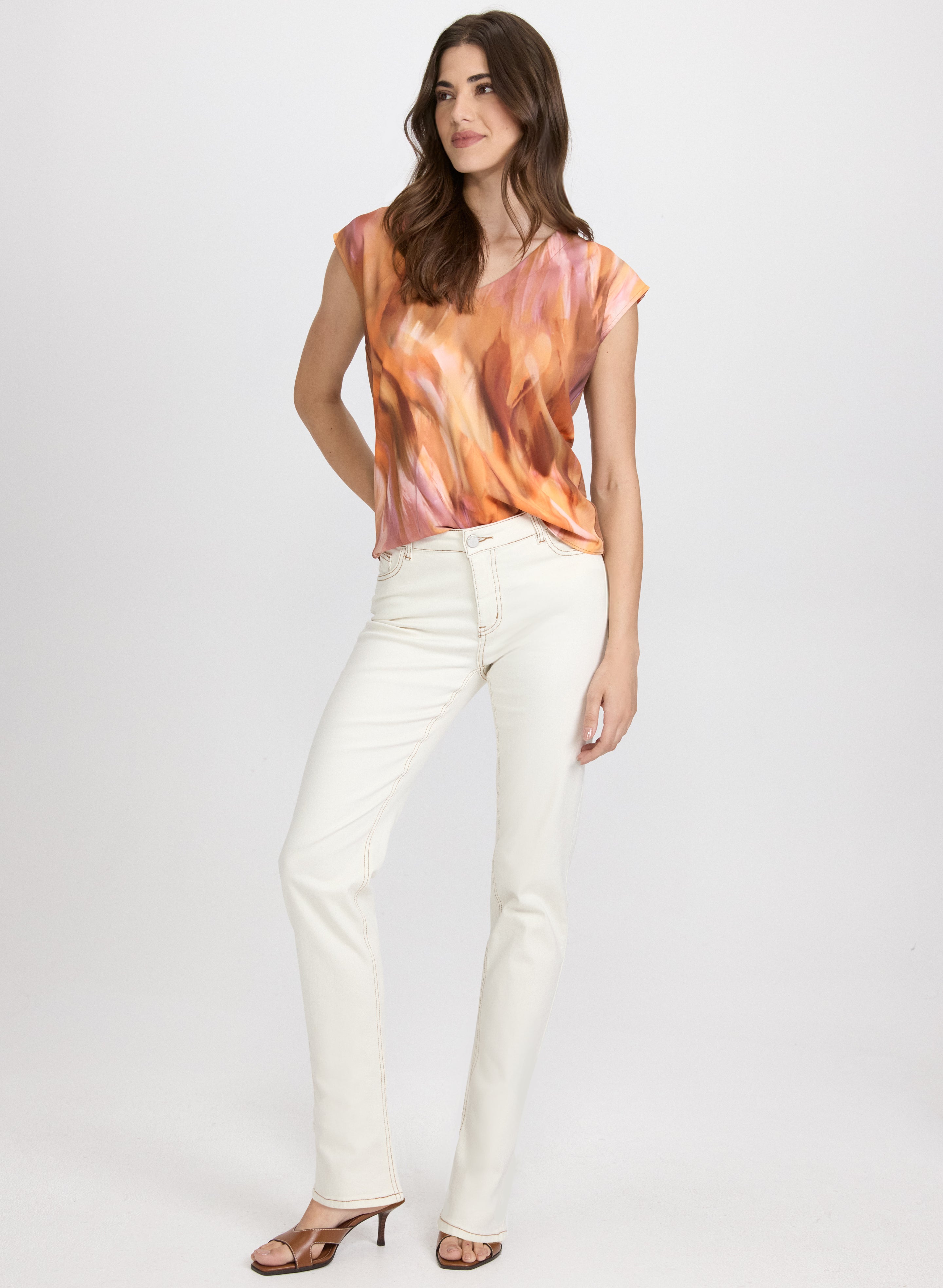 Stylish Abstract Print Cap Sleeve Top for Women | Trendy Casual & Party Wear | Perfect for Summer Outfits, Date Nights & Beach Vacations