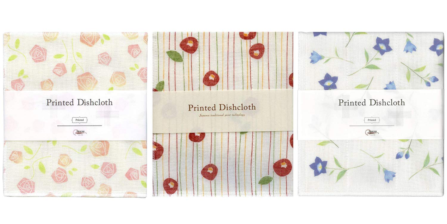 3-Pack Floral Printed Dishcloths - Rose, Poppy & Blue Flower Designs | Absorbent Kitchen Towels for Washing Dishes, Cleaning Countertops & Drying Hands