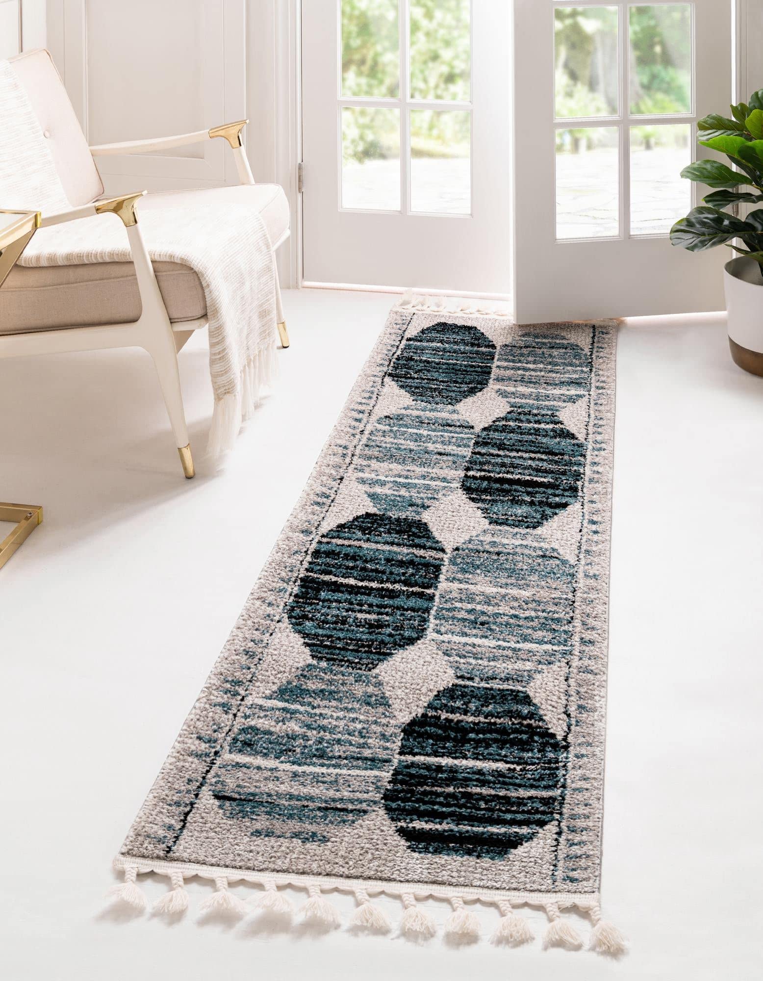 Unique Loom Aramis Collection Blue & Black Area Rug - 2'7