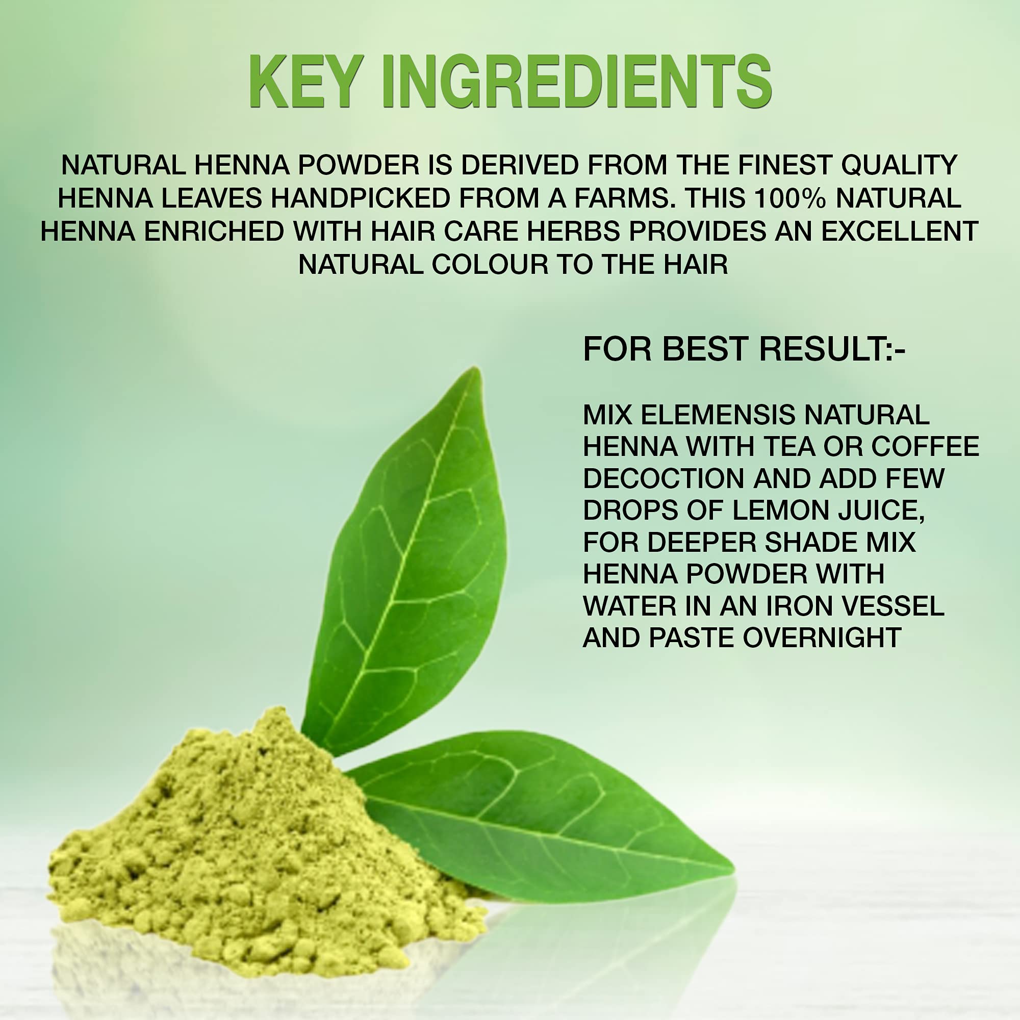 Elemensis Naturals Pure & Natural Henna Powder for Healthy Strong Hair - Hair Fall Control & Damage Repair (100g) | DIY Hair Treatment for Shine & Growth | Perfect for Natural Hair Care & Ayurvedic Remedies