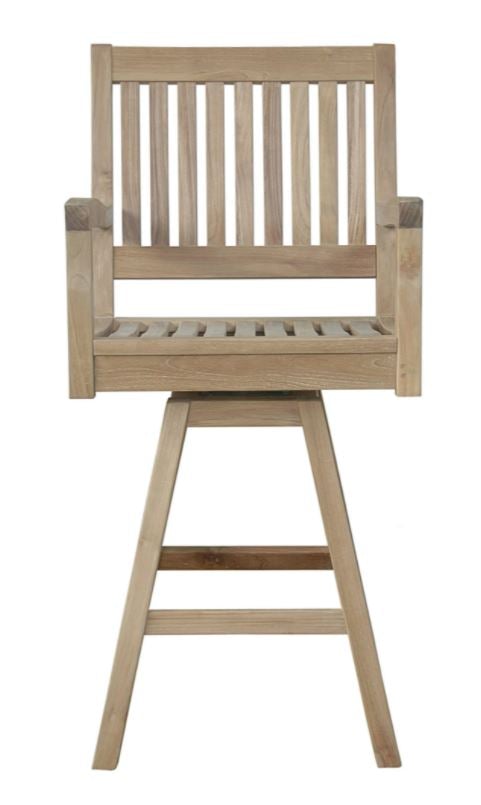 Anderson Teak Rialto Swivel Bar Armchair CHB S087 - Premium Outdoor Patio Bar Stool for Poolside, Deck, and Garden Relaxation