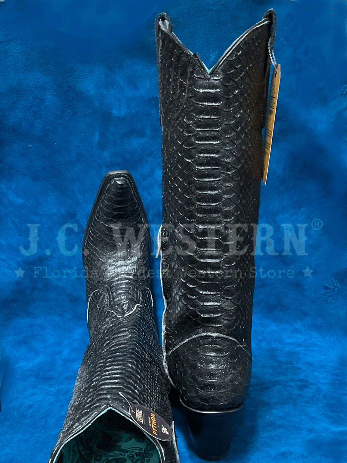 Corral A4446 Women's Glitter Finish Python Tall Top Western Boots - Black | Stylish Cowgirl Boots for Rodeo, Country Dancing & Western Fashion